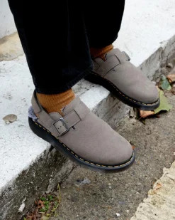 Dr. Martens Mules Jorge II En Fourrure Synthétique NICKEL GREY — Milled Nubuck Wp Shop