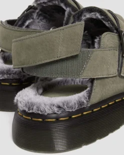 Dr. Martens Mules Jorge II En Fourrure Synthétique NICKEL GREY — Milled Nubuck Wp Shop