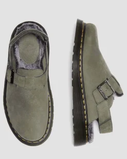 Dr. Martens Mules Jorge II En Fourrure Synthétique NICKEL GREY — Milled Nubuck Wp Shop