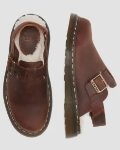 Dr. Martens Mules Jorge II En Fourrure Synthétique WARM TAN — Archive Pull Up Best