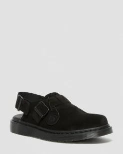 Dr. Martens Mules Jorge Made In England En Daim Noir — Repello Calf Suede (Gum Oil) Online