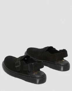 Dr. Martens Mules Jorge Made In England En Daim Noir — Repello Calf Suede (Gum Oil) Online