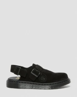 Dr. Martens Mules Jorge Made In England En Daim Noir — Repello Calf Suede (Gum Oil) Online
