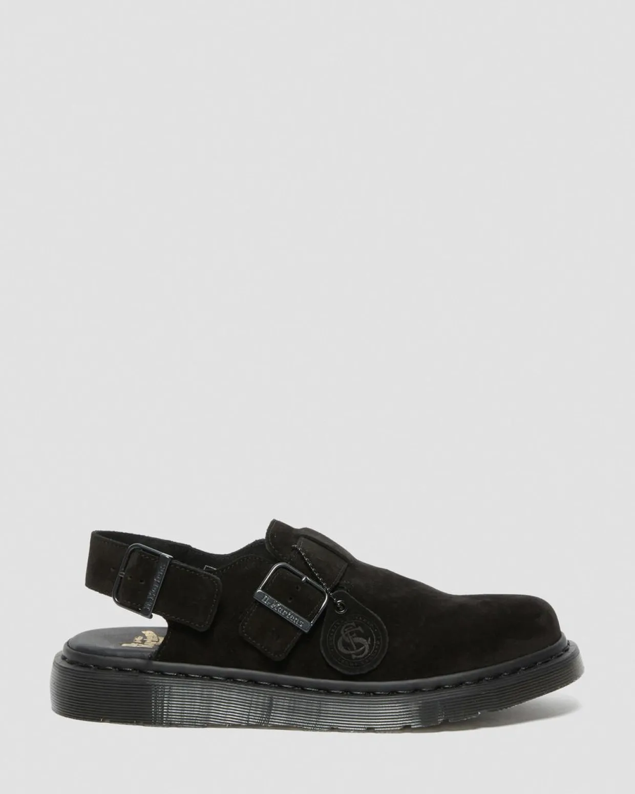 Dr. Martens Mules Jorge Made In England En Daim Noir — Repello Calf Suede (Gum Oil) Online