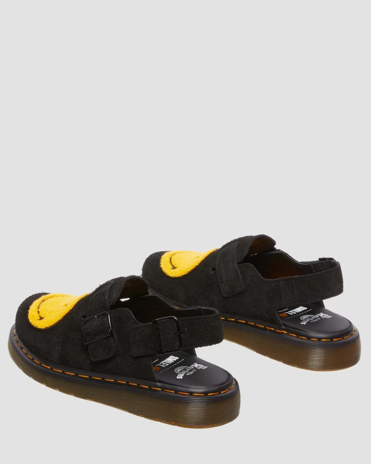 Dr. Martens Mules Jorge Smiley® En Daim Noir — Long Napped Suede Best Sale