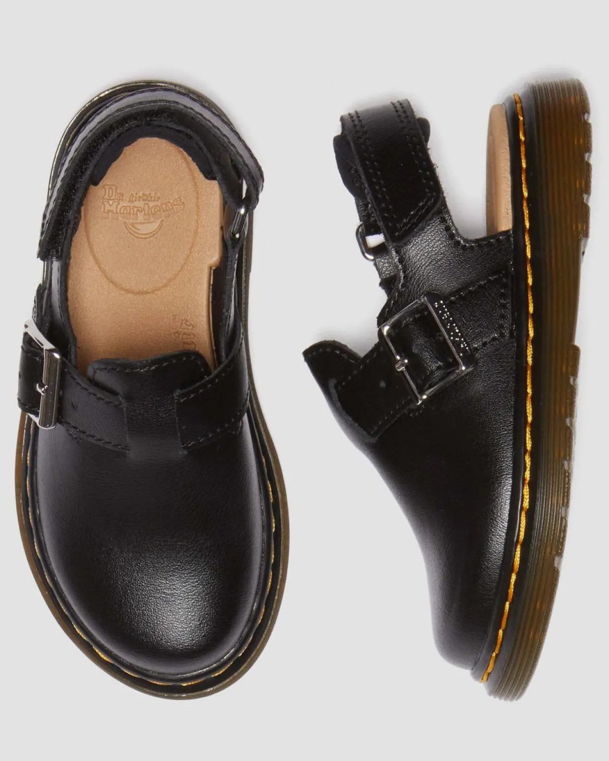 Dr. Martens Mules Jorgie En Cuir Pour Tout-petit Noir — T Lamper Best Sale
