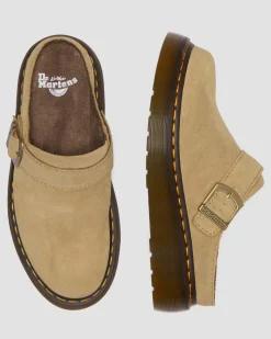 Dr. Martens Mules Plateformes Laketen En Daim Bronx Savannah Tan — Bronx Suede Outlet