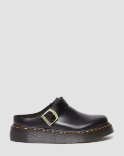 Dr. Martens Mules Plateformes Laketen En Cuir Noir — Atlas Discount