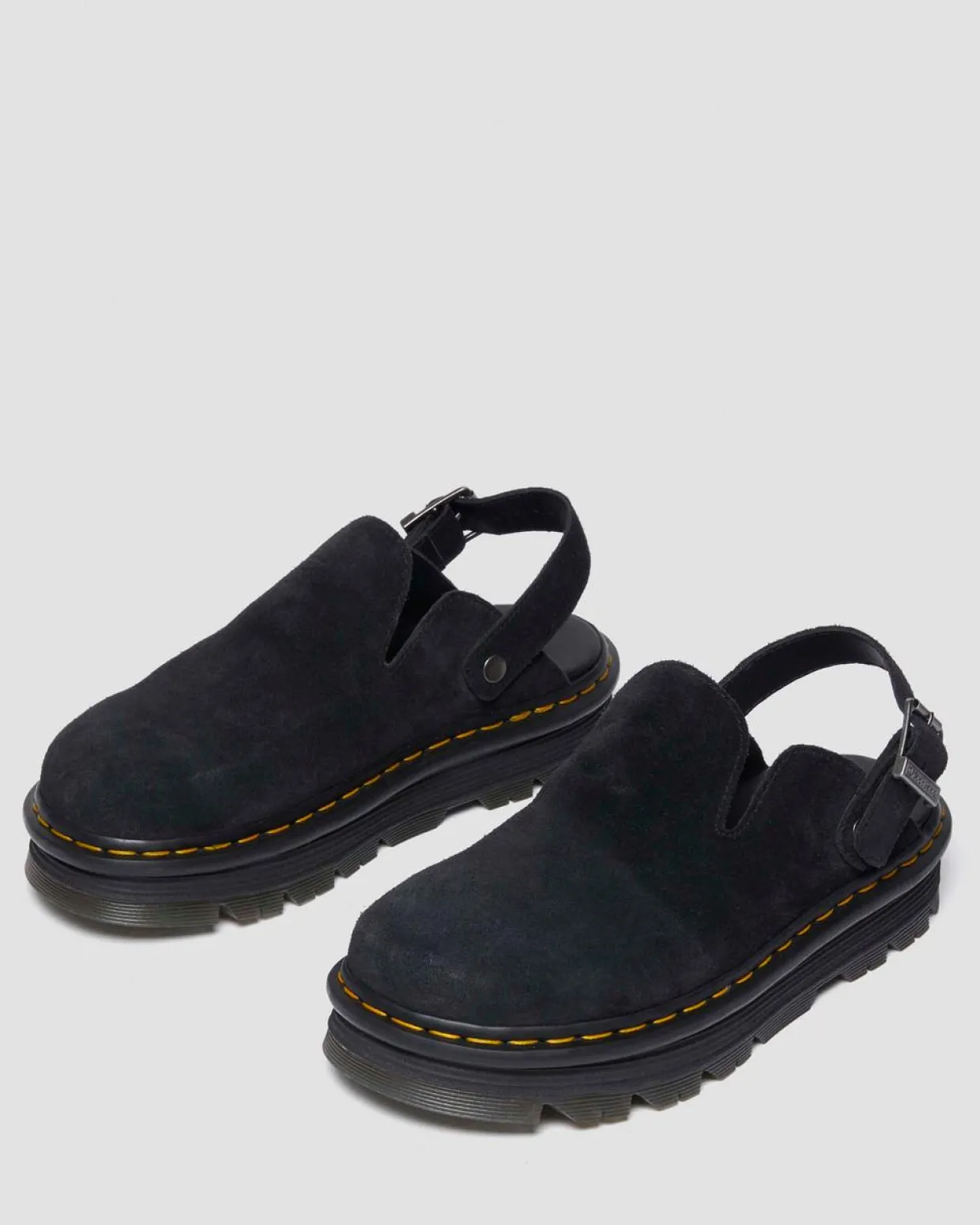 Dr. Martens Mules Plateformes Zebzag Casual En Daim à Brides Noir — E.H.Suede Outlet
