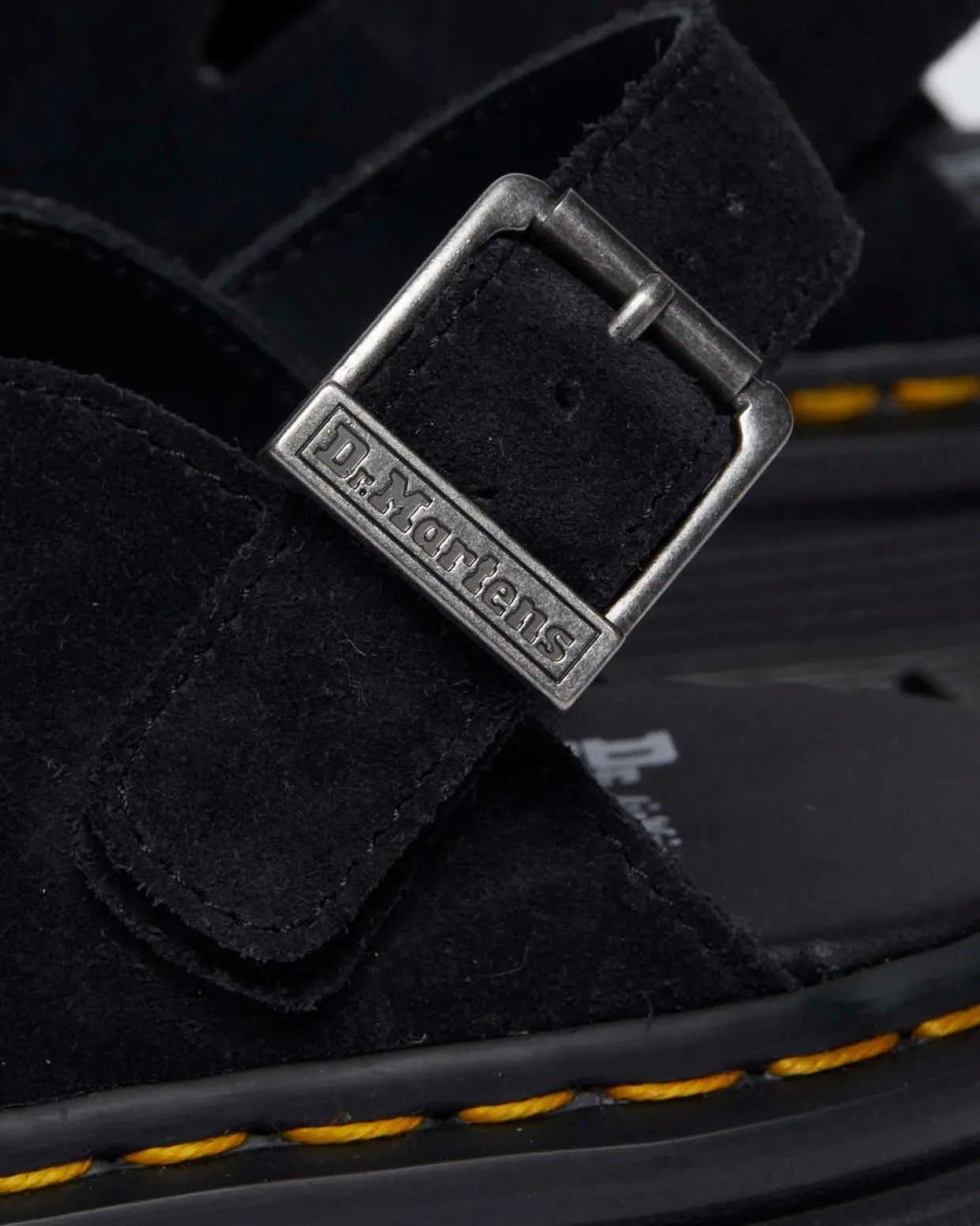 Dr. Martens Mules Plateformes Zebzag Casual En Daim à Brides Noir — E.H.Suede Outlet