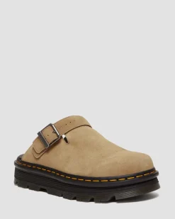 Dr. Martens Mules Plateformes Zebzag Casual En Daim à Brides Savannah Tan — E.H.Suede Outlet