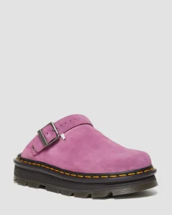 Dr. Martens Mules Plateformes Zebzag Casual En Daim à Brides Muted Purple — E.H.Suede Discount
