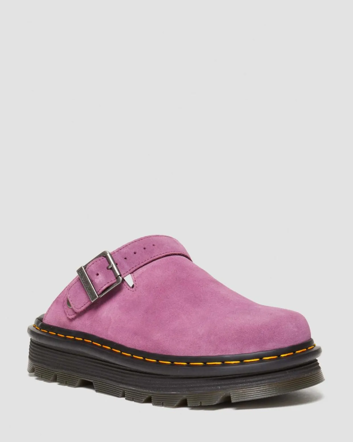 Dr. Martens Mules Plateformes Zebzag Casual En Daim à Brides Muted Purple — E.H.Suede Discount