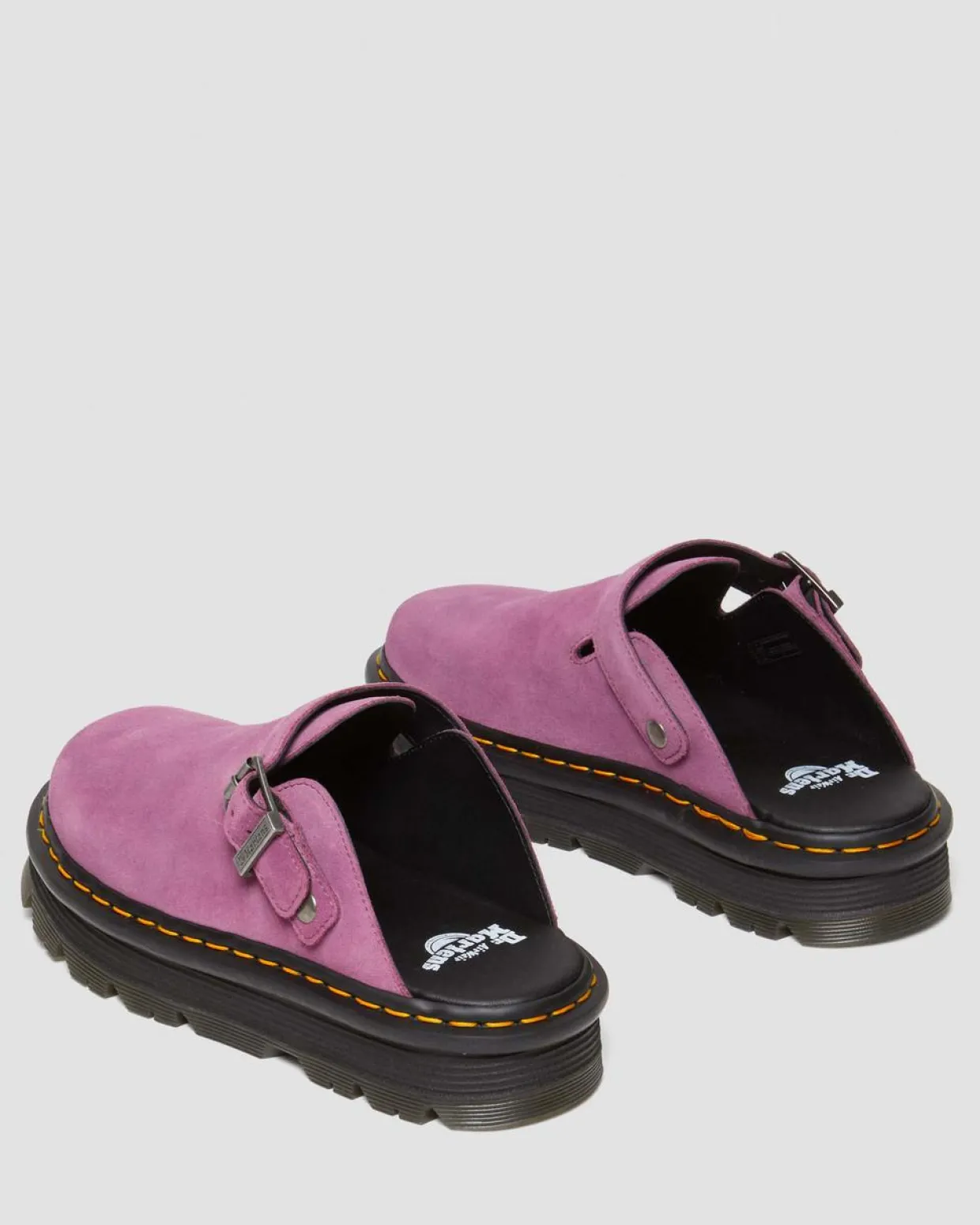 Dr. Martens Mules Plateformes Zebzag Casual En Daim à Brides Muted Purple — E.H.Suede Discount