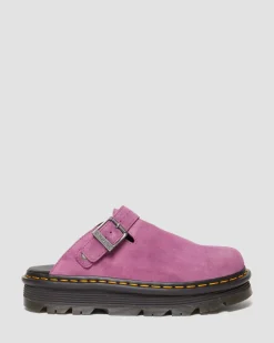 Dr. Martens Mules Plateformes Zebzag Casual En Daim à Brides Muted Purple — E.H.Suede Discount