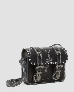 Dr. Martens SAC BANDOULIÈRE CONTRAST STITCH EN CUIR 18 CM Noir — Smooth+Kiev Best Sale