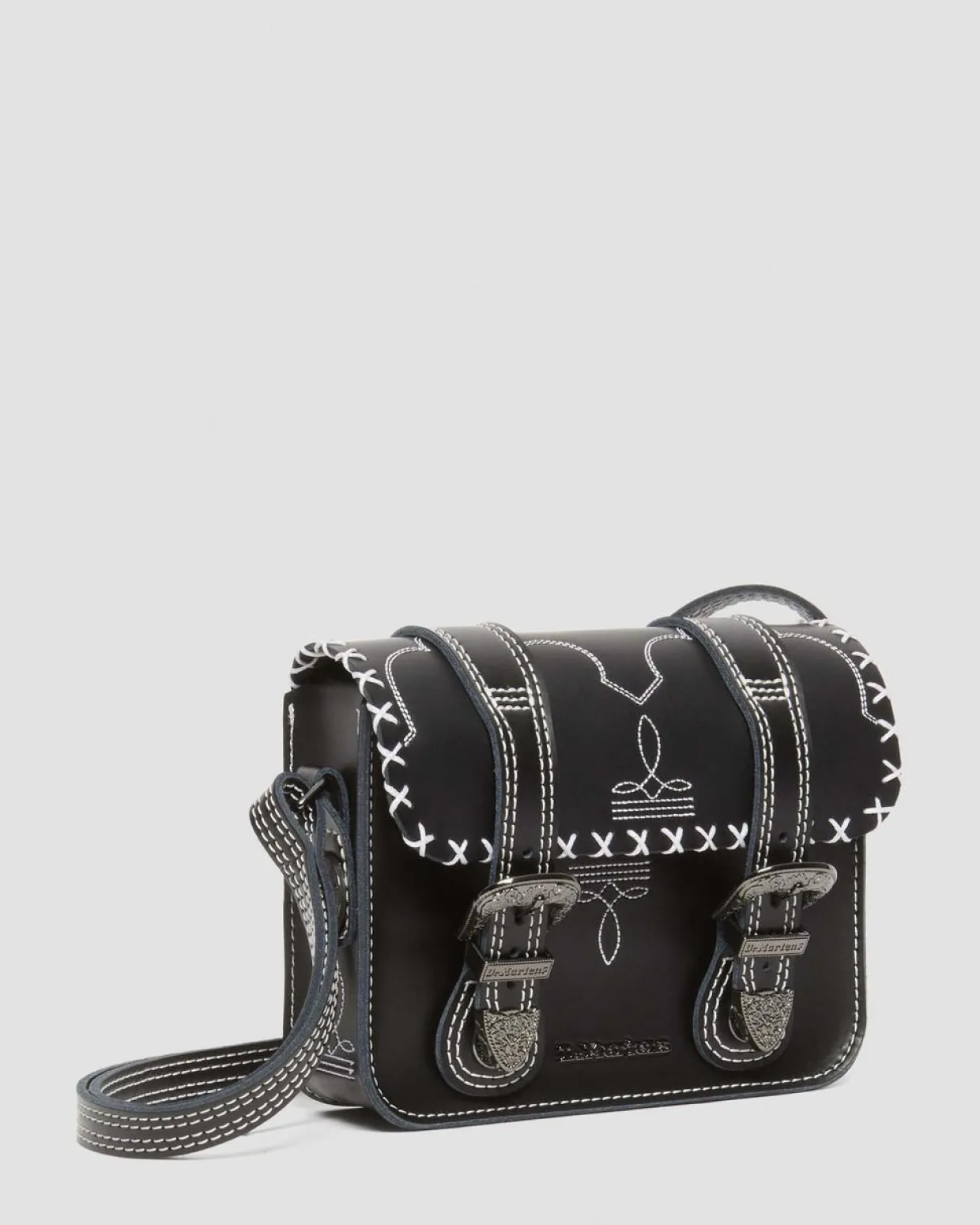Dr. Martens SAC BANDOULIÈRE CONTRAST STITCH EN CUIR 18 CM Noir — Smooth+Kiev Best Sale