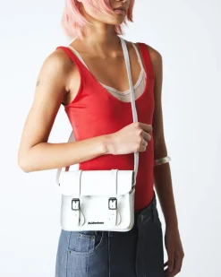 Dr. Martens Sac Bandoulière En Cuir 18 Cm Blanc — Smooth Leather Hot