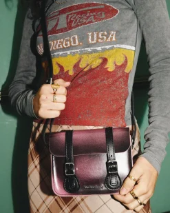 Dr. Martens Sac Bandoulière En Cuir Effet Vieilli 18 Cm Black+Fondant Pink — Two Tone Rub Off+Kiev Cheap