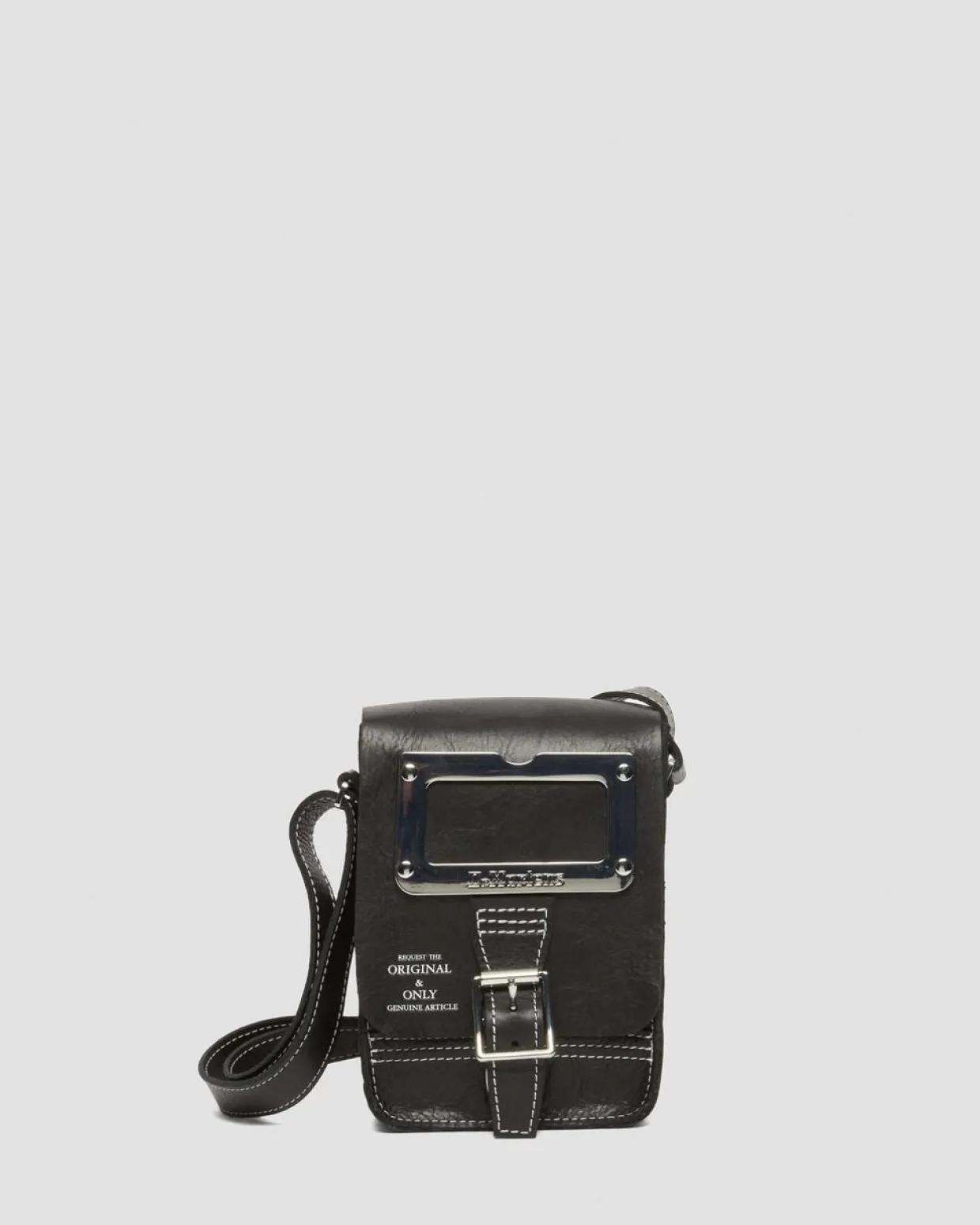 Dr. Martens Sac Bandoulière Vertical En Cuir Overdrive Noir — Overdrive Clearance
