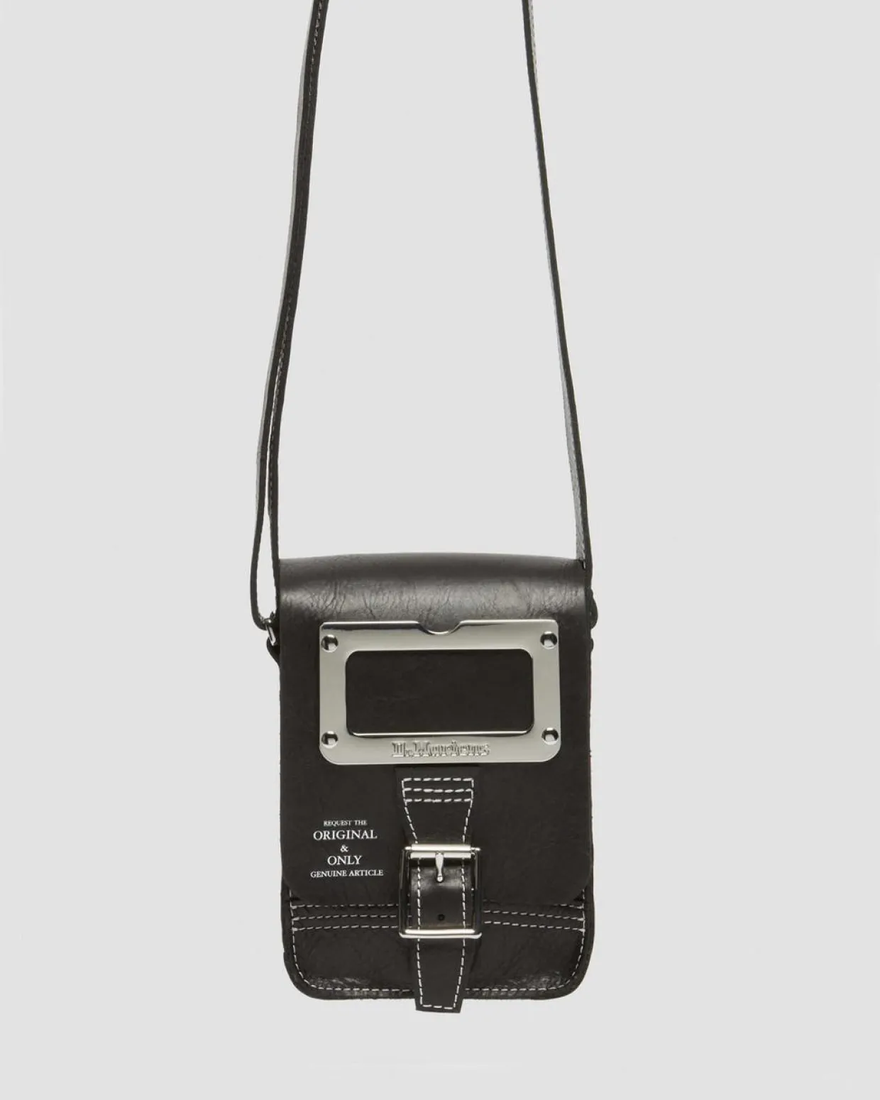 Dr. Martens Sac Bandoulière Vertical En Cuir Overdrive Noir — Overdrive Clearance