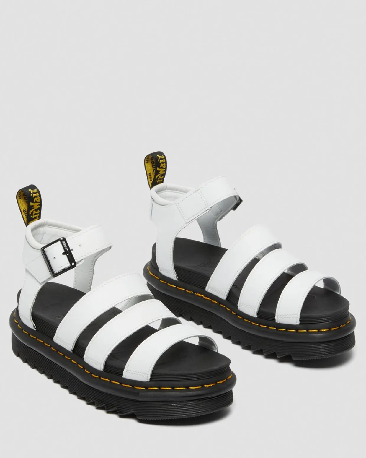 Dr. Martens Sandales Blaire En Cuir Hydro à Brides Blanc — Hydro Leather Cheap