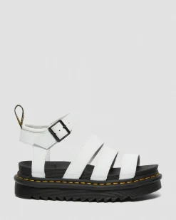 Dr. Martens Sandales Blaire En Cuir Hydro à Brides Blanc — Hydro Leather Cheap