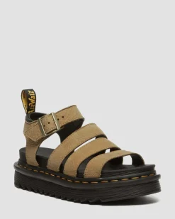 Dr. Martens Sandales Blaire En Cuir Tumbled Nubuck Savannah Tan — Tumbled Nubuck Outlet