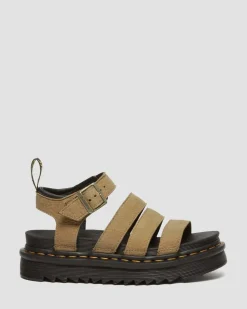 Dr. Martens Sandales Blaire En Cuir Tumbled Nubuck Savannah Tan — Tumbled Nubuck Outlet
