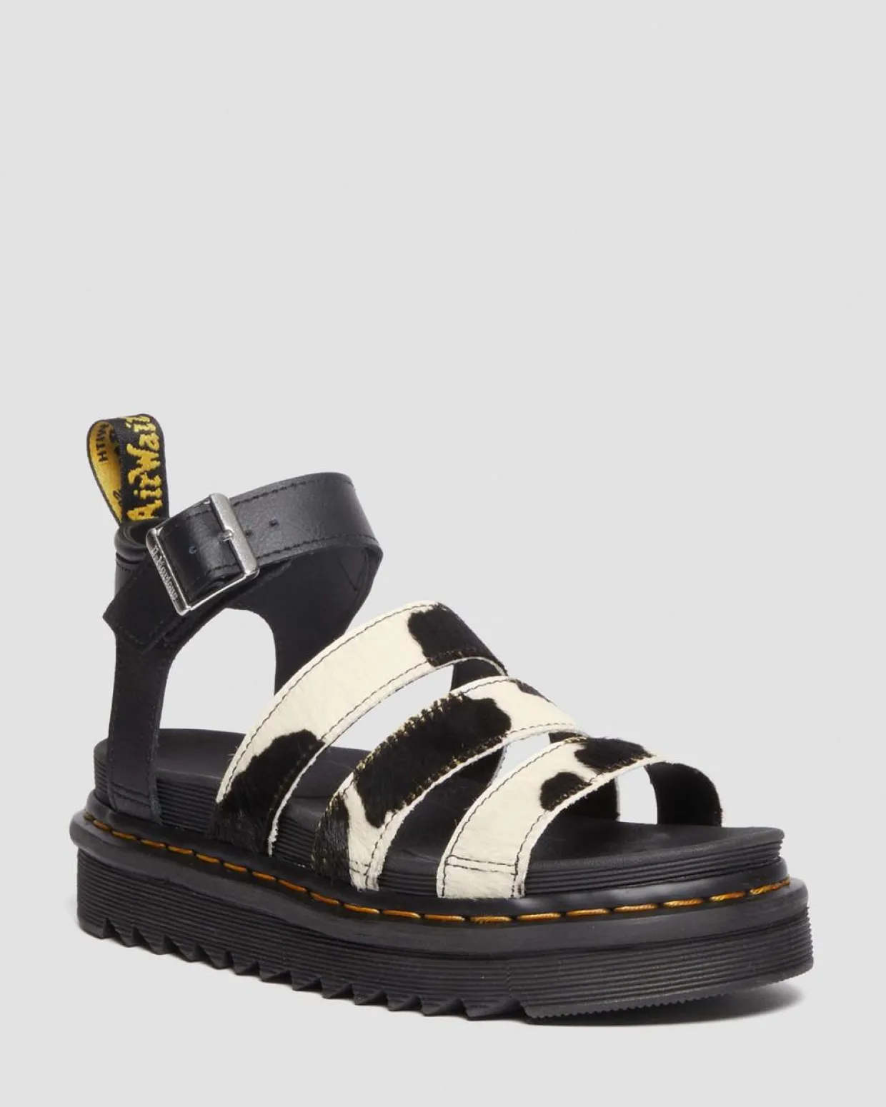 Dr. Martens Sandales Blaire En Hair-On à Imprimé Vache Et à Brides BLACK+ZEBRA PRINT Online