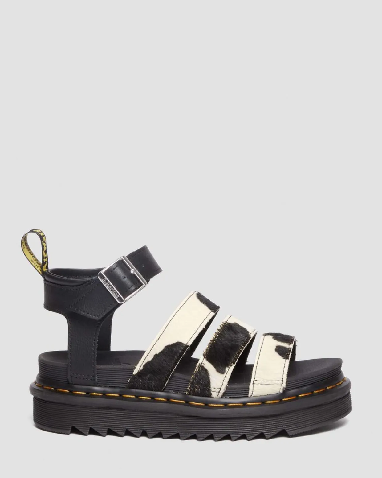 Dr. Martens Sandales Blaire En Hair-On à Imprimé Vache Et à Brides BLACK+ZEBRA PRINT Online
