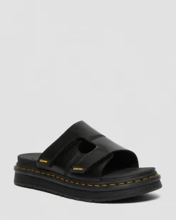 Dr. Martens Sandales Claquettes Daxton En Cuir Noir — Brando Best