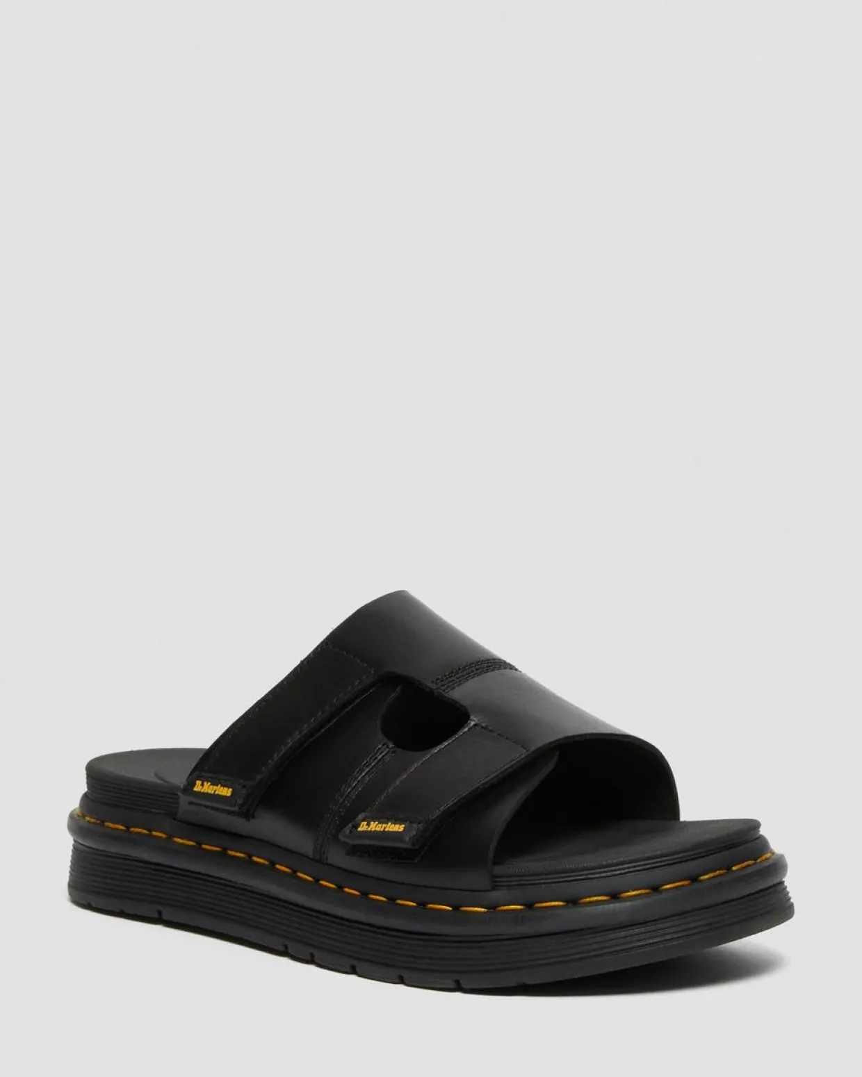 Dr. Martens Sandales Claquettes Daxton En Cuir Noir — Brando Best