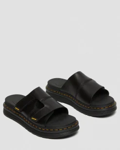 Dr. Martens Sandales Claquettes Daxton En Cuir Noir — Brando Best