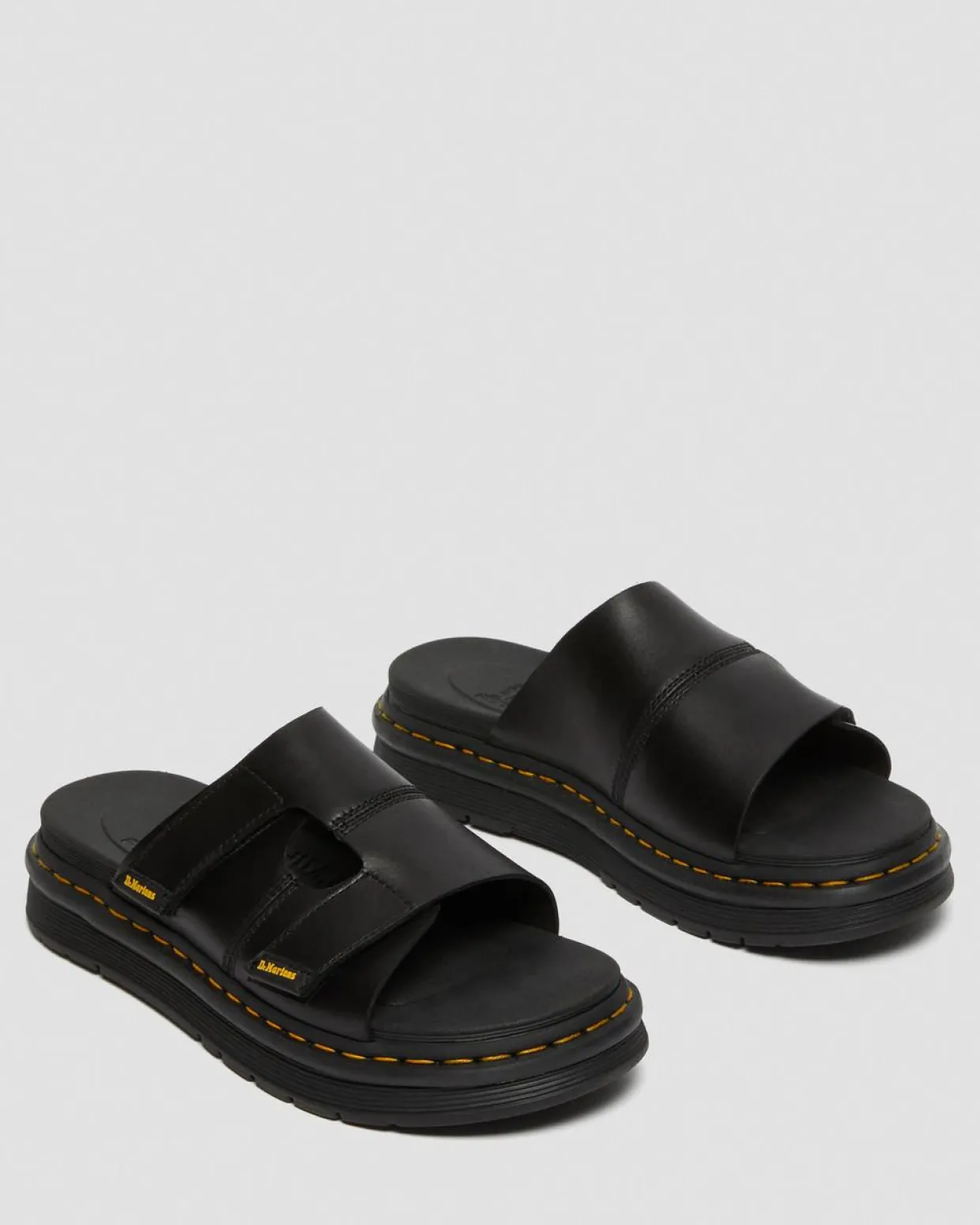 Dr. Martens Sandales Claquettes Daxton En Cuir Noir — Brando Best