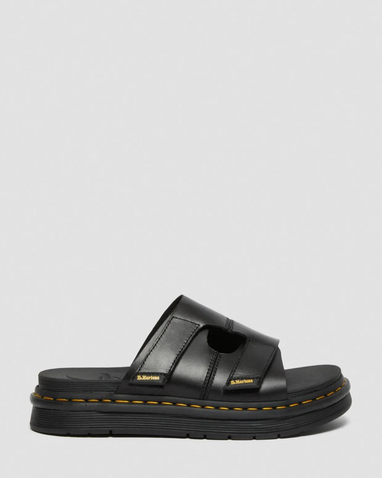 Dr. Martens Sandales Claquettes Daxton En Cuir Noir — Brando Best