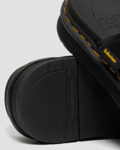 Dr. Martens Sandales Claquettes Daxton En Cuir Noir — Brando Best