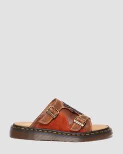 Dr. Martens Sandales Dayne Made In England En Cuir Et En Daim à Appliqué Conker Brown+Black+Rust Orange — Regency Calf+Desert Oasis Suede Cheap