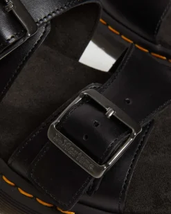 Dr. Martens Sandales Josef En Cuir à Boucles Noir — Analine Cheap