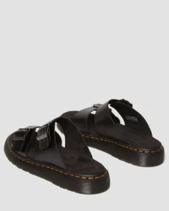 Dr. Martens Sandales Josef En Cuir à Boucles Noir — Analine Cheap