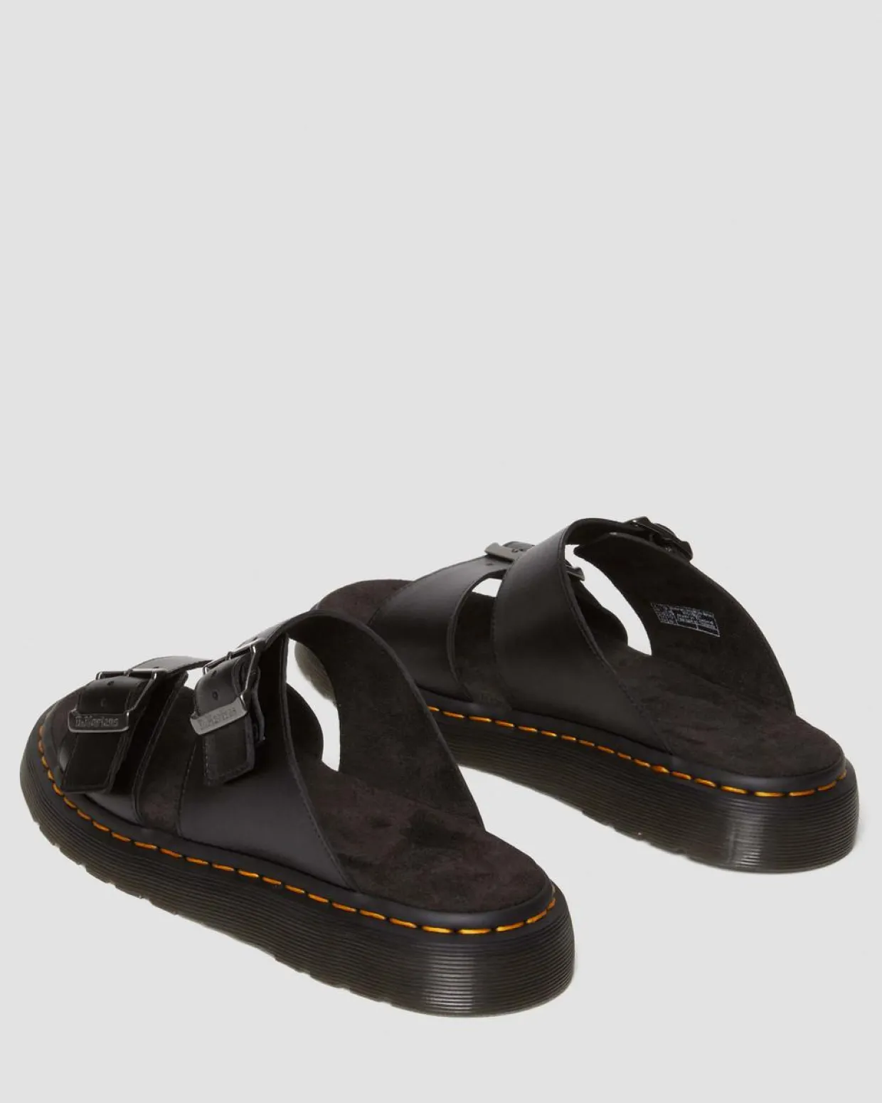 Dr. Martens Sandales Josef En Cuir à Boucles Noir — Analine Cheap