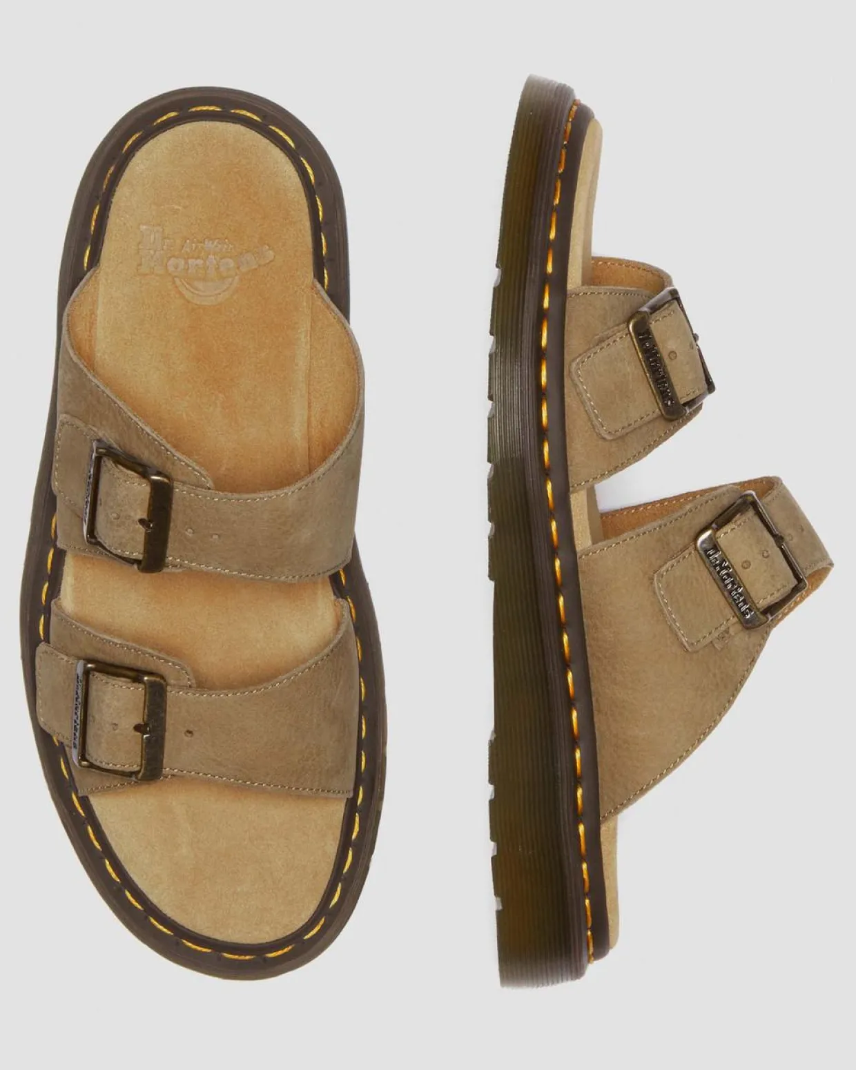 Dr. Martens Sandales Josef En Cuir Nubuck à Boucles Savannah Tan — Tumbled Nubuck Online