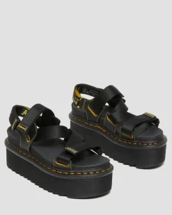 Dr. Martens Sandales Kimber à Brides Et à Logo Noir — Hydro Leather Clearance