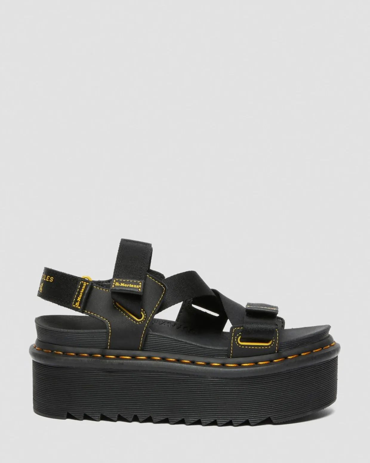 Dr. Martens Sandales Kimber à Brides Et à Logo Noir — Hydro Leather Clearance
