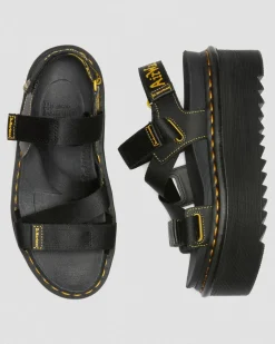 Dr. Martens Sandales Kimber à Brides Et à Logo Noir — Hydro Leather Clearance