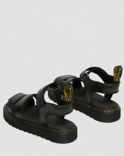 Dr. Martens Sandales Klaire En Cuir à Brides Junior Noir — T Lamper Cheap