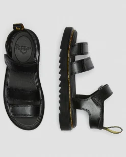 Dr. Martens Sandales Klaire En Cuir à Brides Junior Noir — T Lamper Cheap