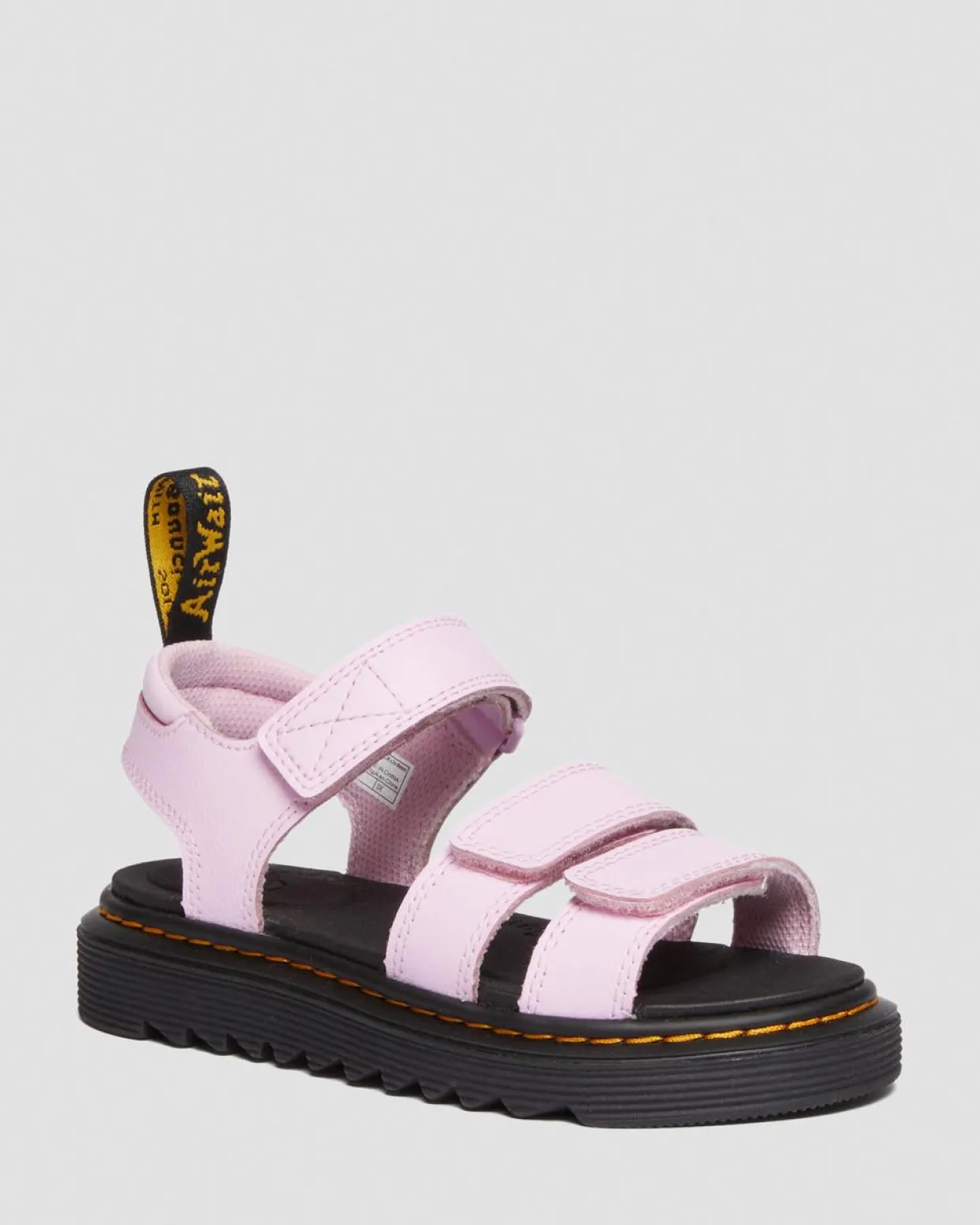 Dr. Martens Sandales Klaire En Cuir Athena à Brides Velcro Junior Rose clair — Athena Best