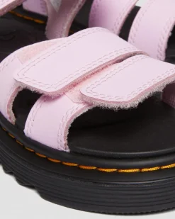 Dr. Martens Sandales Klaire En Cuir Athena à Brides Velcro Junior Rose clair — Athena Best