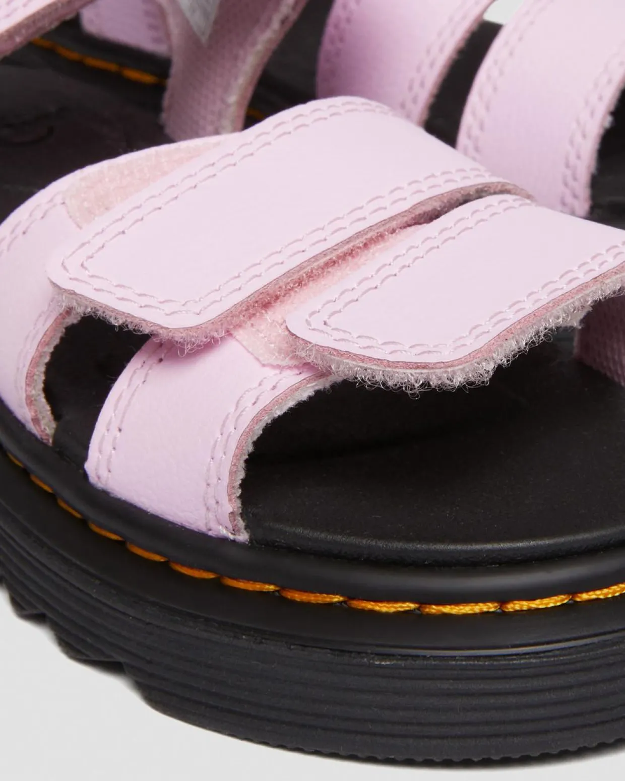 Dr. Martens Sandales Klaire En Cuir Athena à Brides Velcro Junior Rose clair — Athena Best